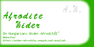 afrodite wider business card